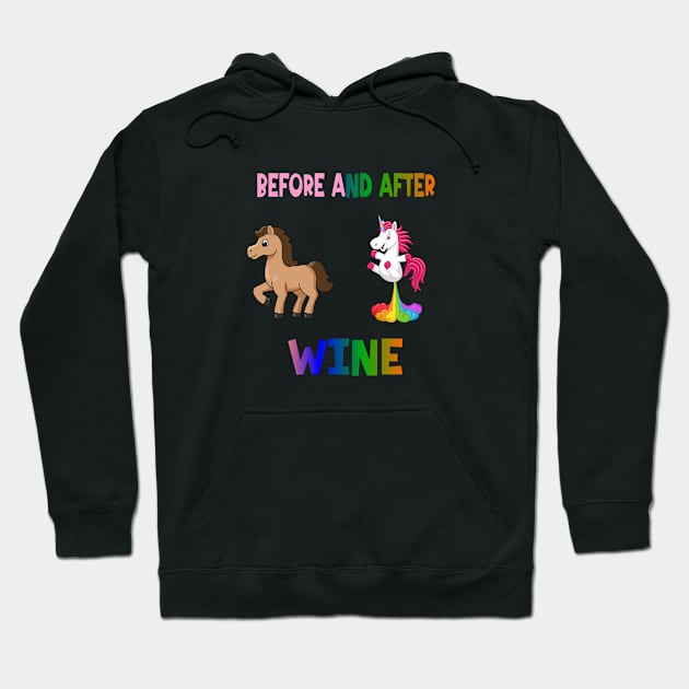 Before and after wine Hoodie by A Zee Marketing